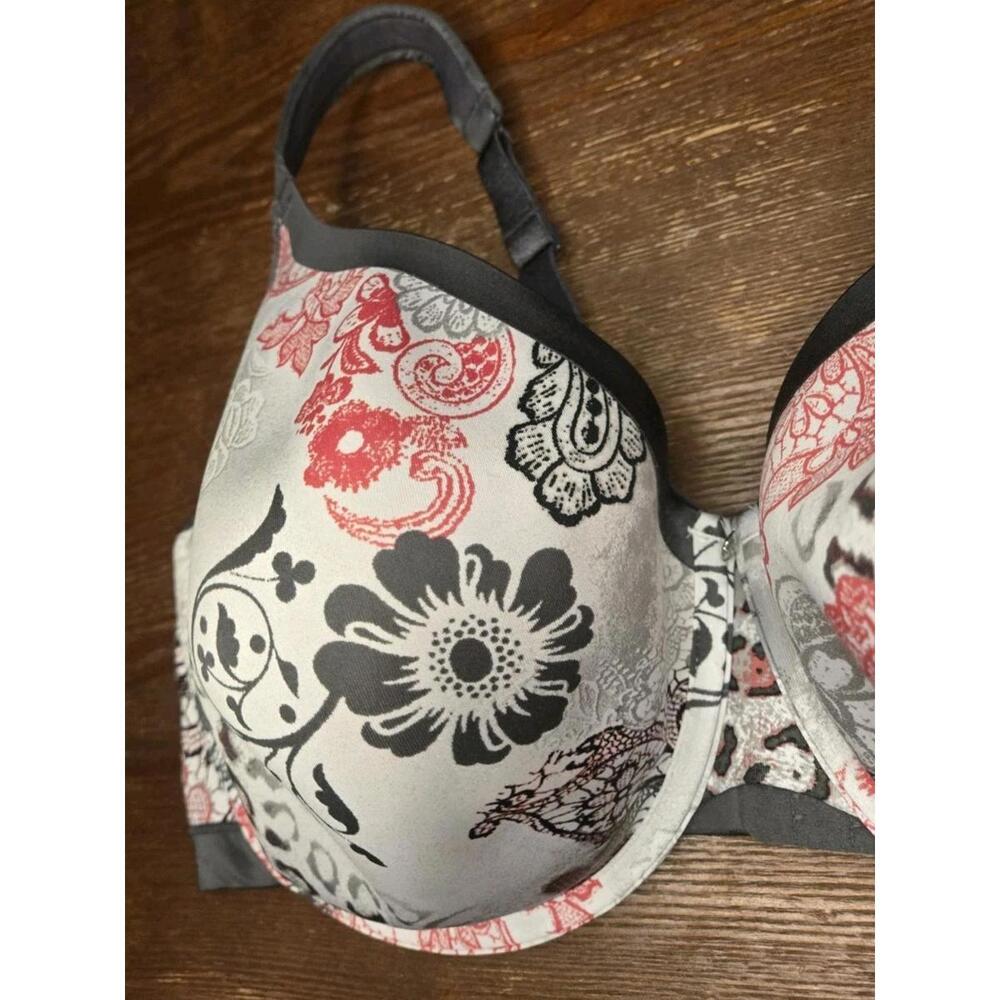 Cacique Cooling French Full Coverage Balconette 44F White Leopard Floral - Picture 4 of 9